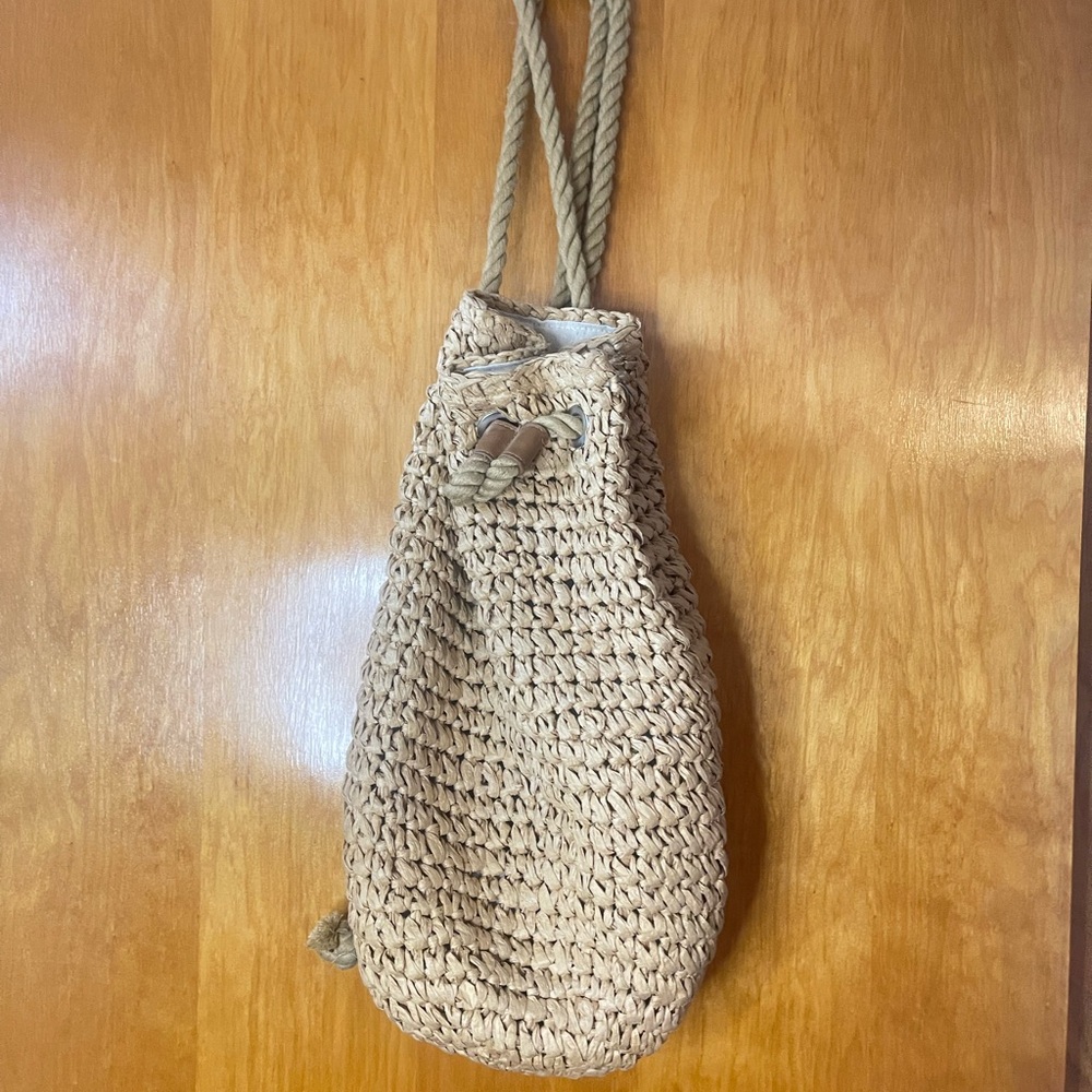 ZARA Woven Straw Rope Bucket Bag | Boho Beach Shoulder Bag‎ | Natural Tote